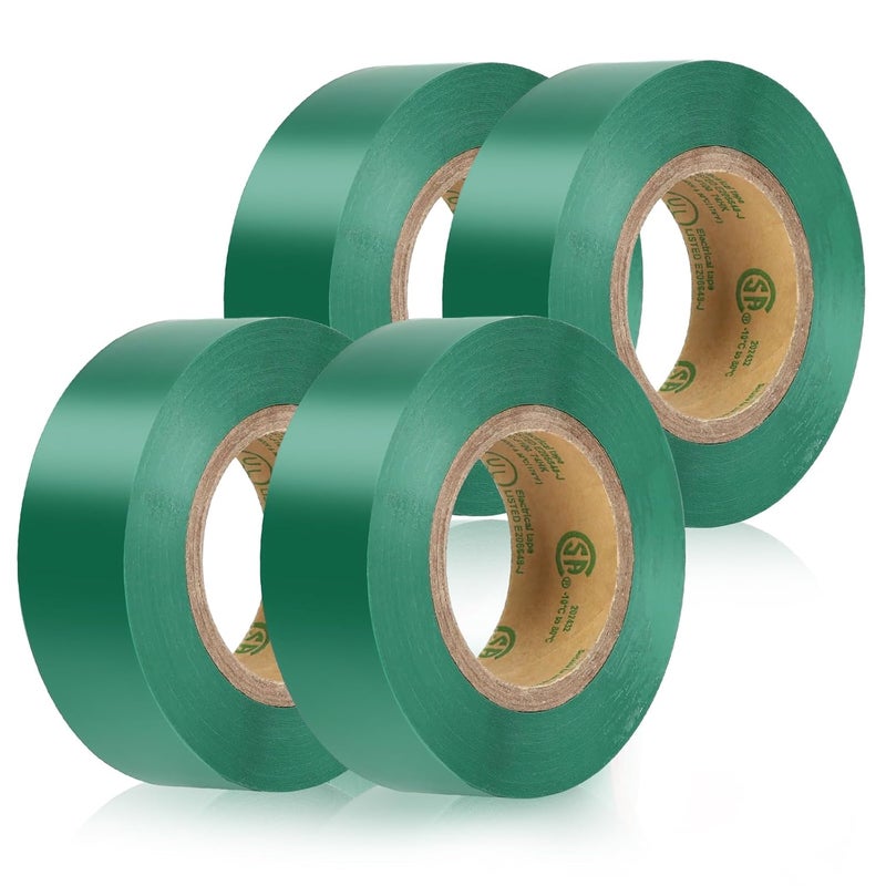 G GEYYANG GEYYANG Green Electrical Tape, Professional Grade UL Approved, 4 Pack Multipurpose Electrical Tape for Home Improvement Electrical Equipment, 0.7in X 33ft PVC Electric Insulating Tape - Image 1